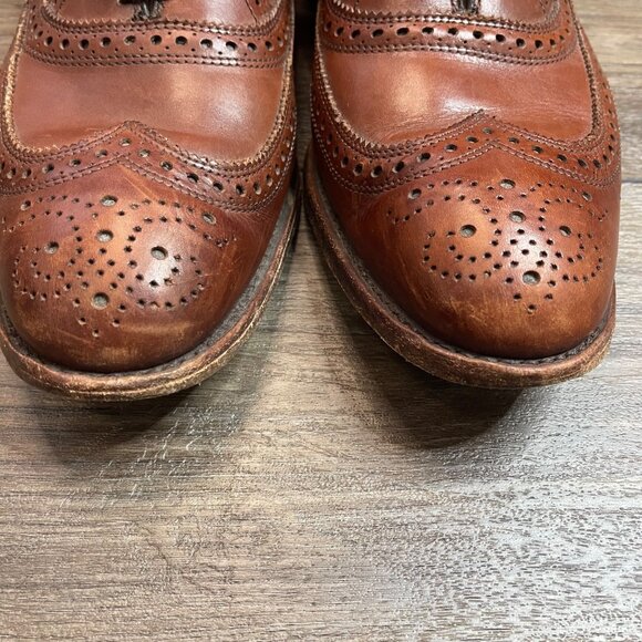 Allen Edmonds McAllister Wingtip Oxford Dress Shoe Men's 12D Dark Chili Leather - Picture 12 of 13